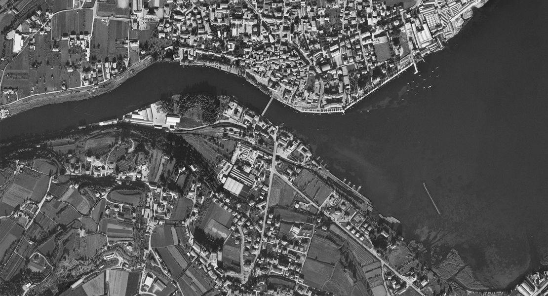 Historická ortofotomapa Lombardie 1975